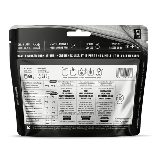 Liofilizowana Zupa Krem Cebulowo-Porowa LYOFOOD 370 g