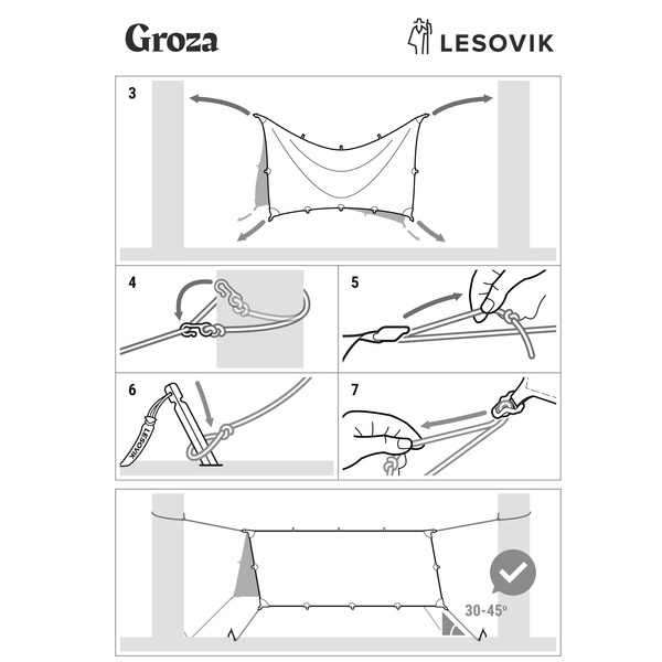 Tarp Groza Ultralight 3 x 3 m Lesovik Kangaroo / Walnut