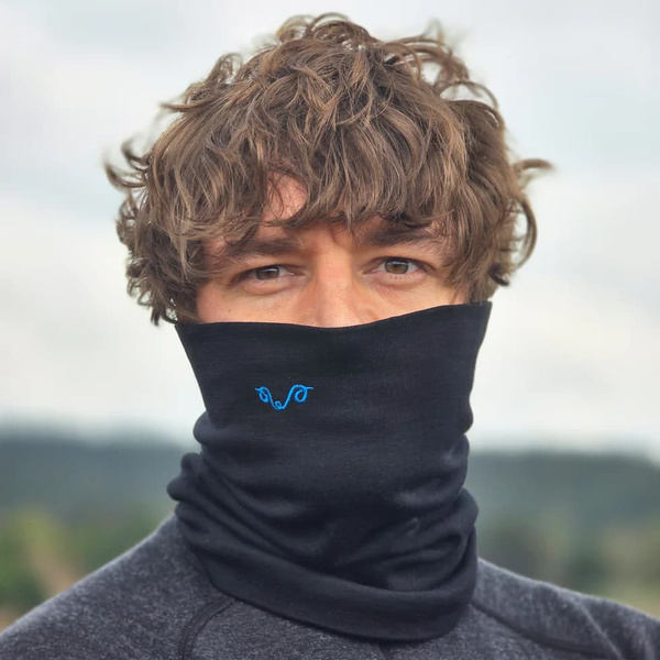 Komin Trekkingowy (100% Wełna Merino) Woolona Czarny