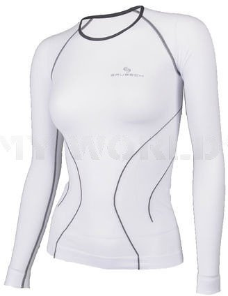 Bluza Damska Z Długim Rękawem Running Fit Balance Brubeck Biała (LS11010)