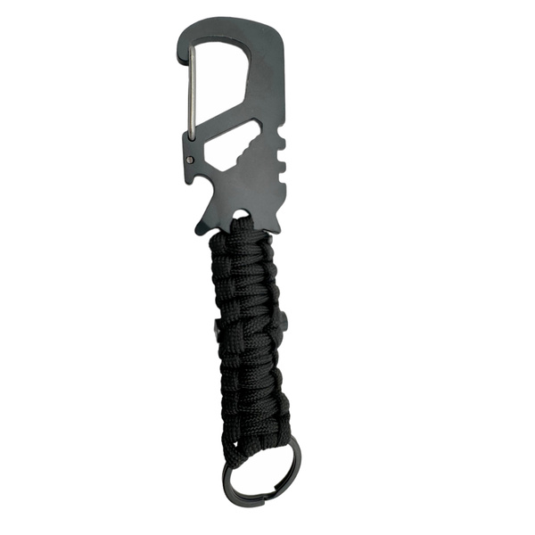 Brelok Z Karabińczykiem Paracord 8w1 + Krzesiwo JB Tacticals Czarny