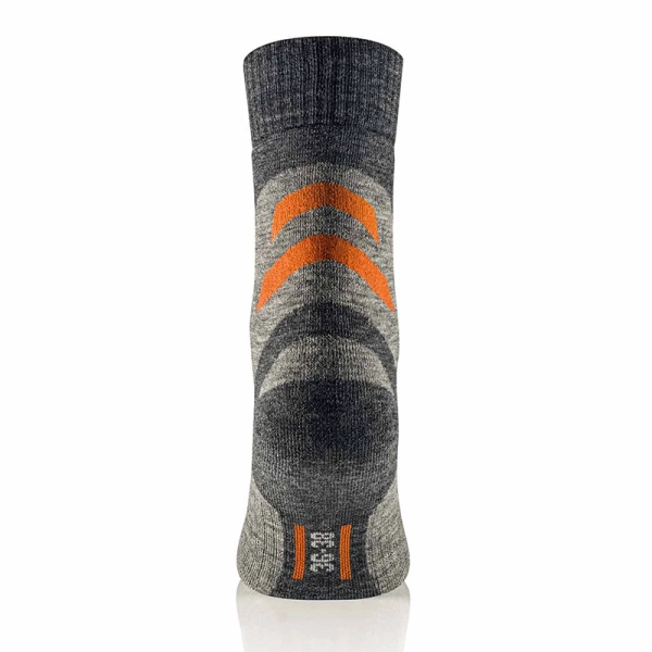 Skarpety Damskie Trekking Merino Brubeck Jasnoszaro / Pomarańczowe (SC5003W)