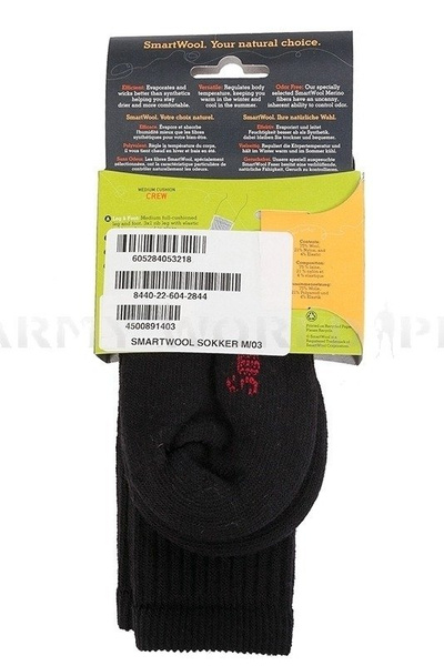 Military Socks Merino Wool SmartWool Uniform Medium Cushion Black Original New