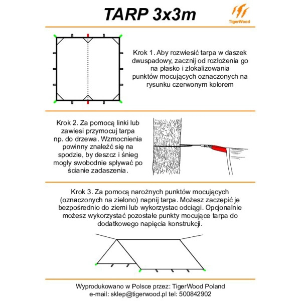 Tarp T2 3x3 m Poland TigerWood Black