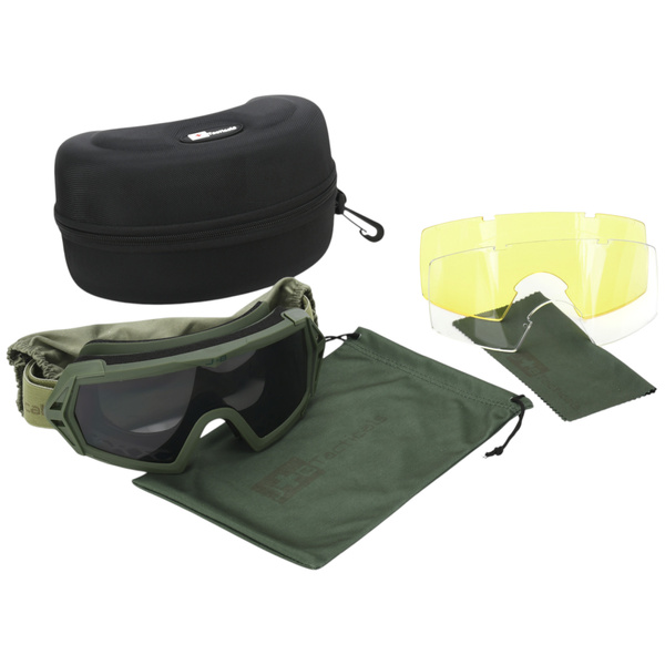 Gogle Taktyczne ANTIFOG UV + 3 Szybki JB Tacticals Zielone (JB-GLS-0002)