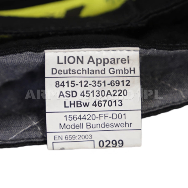 Rękawice Wojskowe Strażackie Lion BW Seiz Czarne Oryginał Demobil DB