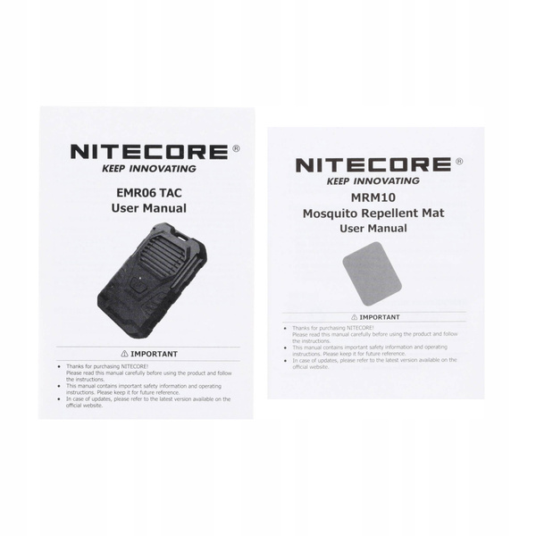 Bezprzewodowy Odstraszacz Na Komary EMR06TAC Nitecore Czarny (NC-EMR06TAC)