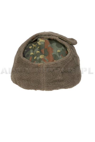 Military Ushanka Cap Bundeswehr Flecktarn Genuine New