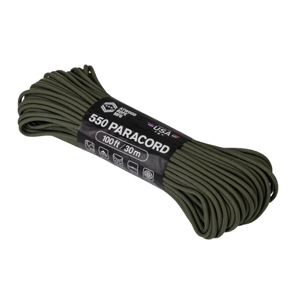 Linka 550 Paracord (100ft) Atwood Rope MFG Olive Drab (CD-PC1-NL-32)