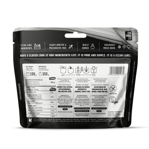 Liofilizowana Owsianka Kokosowa Próbka LYOFOOD 25g 