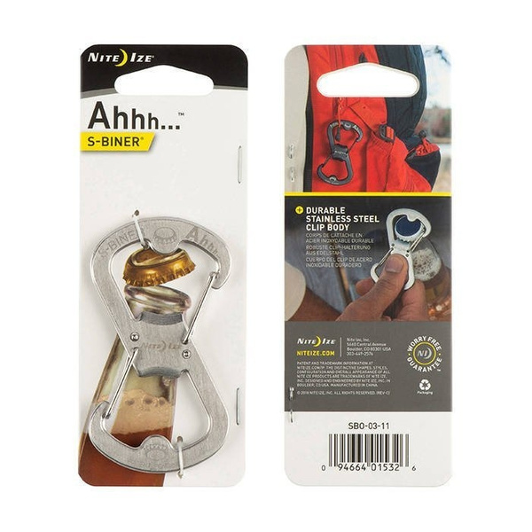 Karabinek S-Biner Ahhh Bottle Opener Stal Nierdzewna Nite Ize Stalowy (SBO-03-11)