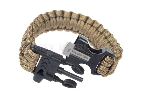 Bransoleta Paracord Z Krzesiwem I Gwizdkiem Bushmen Coyote (BU BRCA 3)