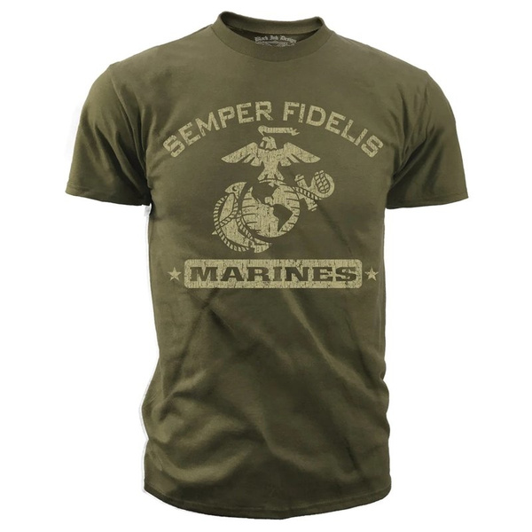 T-shirt United States Marines Semper Fidelis Retro 7.62 Design Olive (BIT-660OLV)