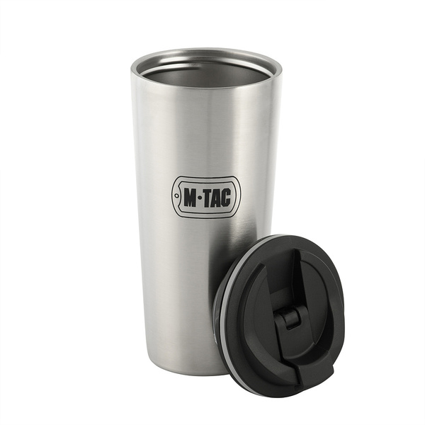 Kubek Termiczny Z Zaworem 450 ml M-Tac Srebrny (60053000)