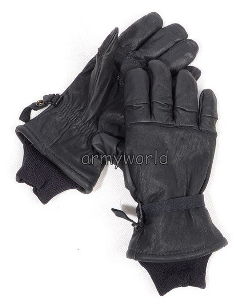 Leather Gloves US Army Intermediate Cold/ Wet Black Original Used