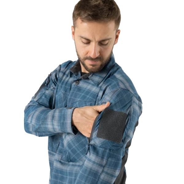 Tactical Shirt MBDU Flannel® Long Sleeve Helikon-Tex Western Blue Plaid (KO-MBD-PN-2P)
