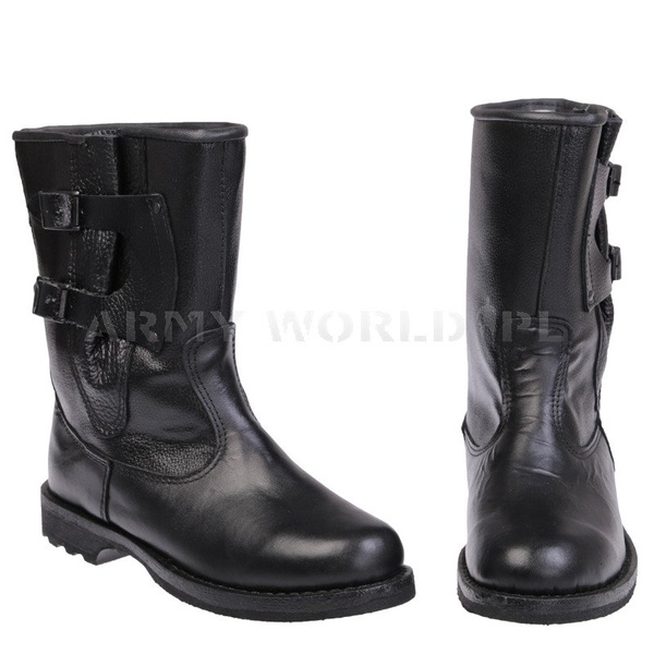 Jackboots 'Skutery' Police Leather Black Czarne 