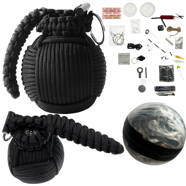 Zestaw Przetrwania Survival Kit Paracord 38w1 JB Tacticals Czarny