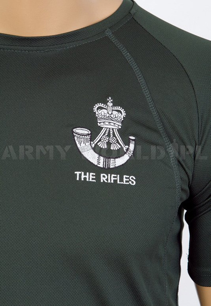 T-shirt Termoaktywny Coolmax Z Naszywką The Rifles Ciemnozielony Oryginał Demobil DB
