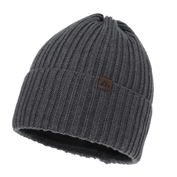 Czapka Zimowa Wełniana Merino Huno Agbo Szara