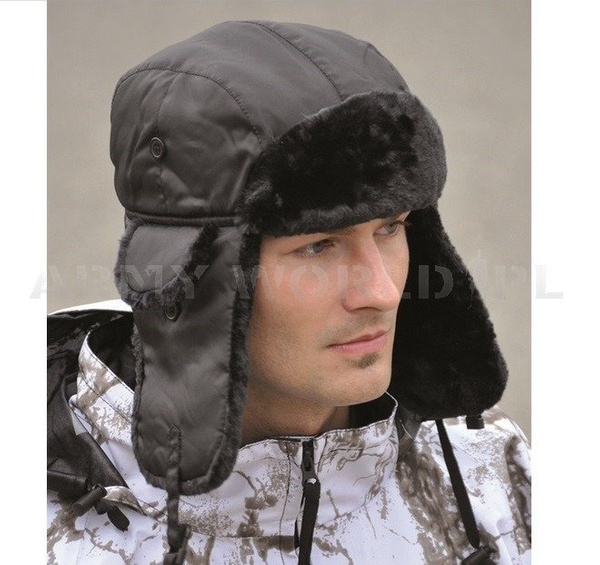 Usztka Cap Ushanka Pilotka MA1 Winter Black New