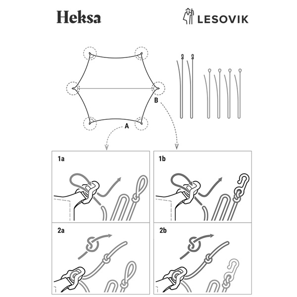 Tarp Heksa 3,6 x 3 m Lesovik Midnight Sky