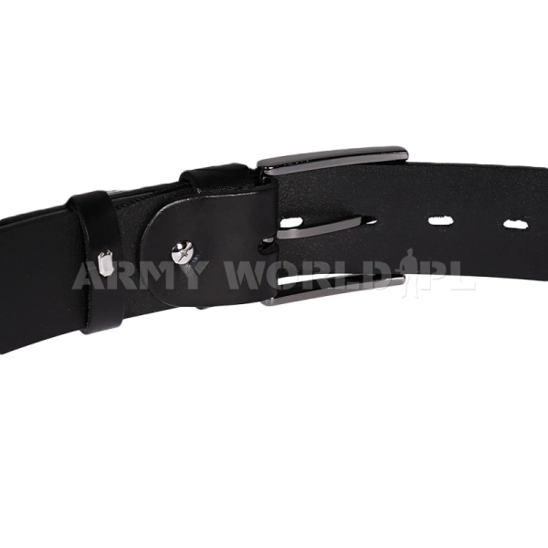 Pas Skórzany Jeans M&M Leder Czarny