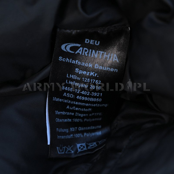 Bundeswehr Downy Sleeping Bag KSK Mummy CARINTHIA Daunen Black Original Used