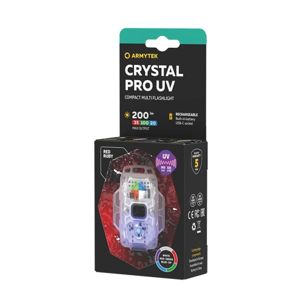 Latarka Multifunkcyjna Armytek Crystal Pro UV Red (F10301RUV)