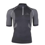 Cycling Seamless Zip-Neck Top - Unisex FIT BRUBECK Black New SALE