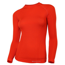 Koszulka Damska Z Długim Rękawem Termoaktywna ACTIVE WOOL Brubeck Ceglasta (LS12810)