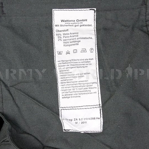 Military Technical Trousers Bundeswehr Flame Resistant TEA Grey Original New