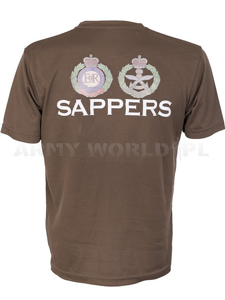  Thermoactive T-shirt Coolmax With Print The Queens Gurkha Engineers Brown Original Used