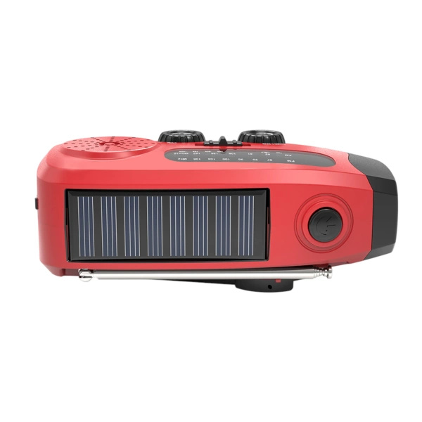 Radio Awaryjne Solarne z Powerbankiem Czerwone (JB-04)