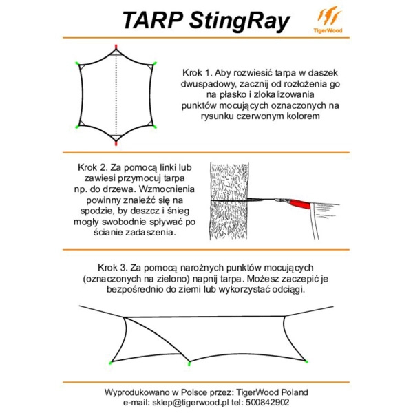 Termo Tarp StingRay 3,6 x 2,8 m T2 Poland TigerWood Khaki / Czarny