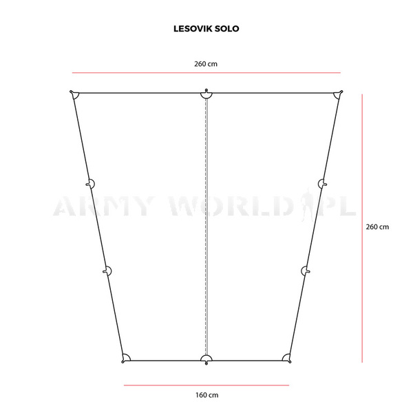 Tarp / Tarponamiot Solo 2,6 x 2,6 m Lesovik Kangaroo