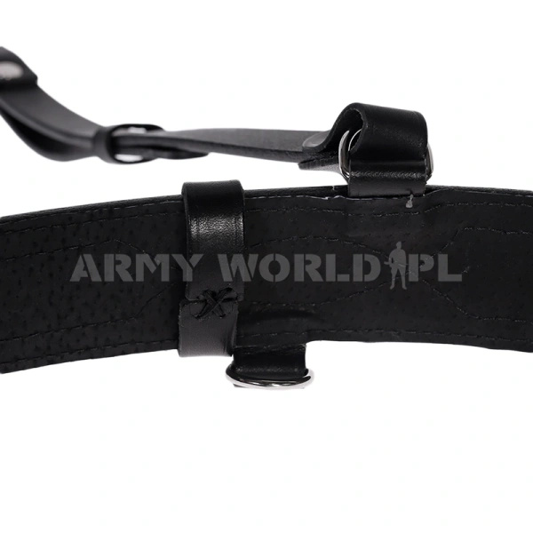 Pas Oficerski Skórzany Z Koalicyjką Czarny Nowy