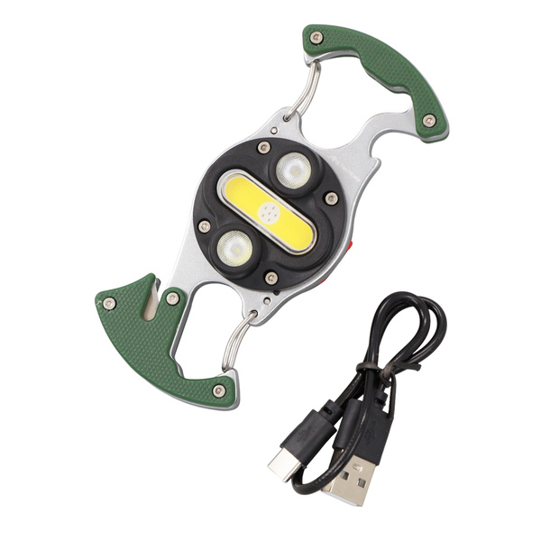 Lampka EDC COB LED z Podwójnym Karabińczykiem JB Tacticals Olive