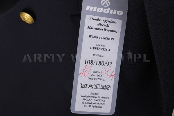 Mundur Oficera Marynarki Wojennej 107/MON lub 106/MON (Marynarka + Spodnie) Oryginał Demobil BDB