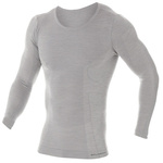 Men's Long Sleeve Shirt Comfort Wool Merino Brubeck Light Grey