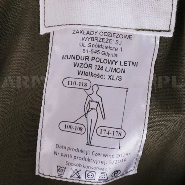 Mundur Wojskowy Polowy Letni Wzór 124L /MON Bluza + Spodnie Oryginał Nowy