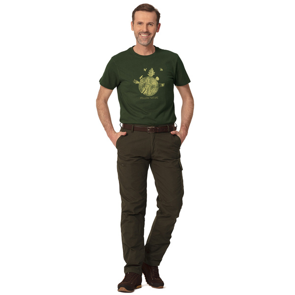 T-shirt Bawełniany FNT Wood Tagart Dark Green