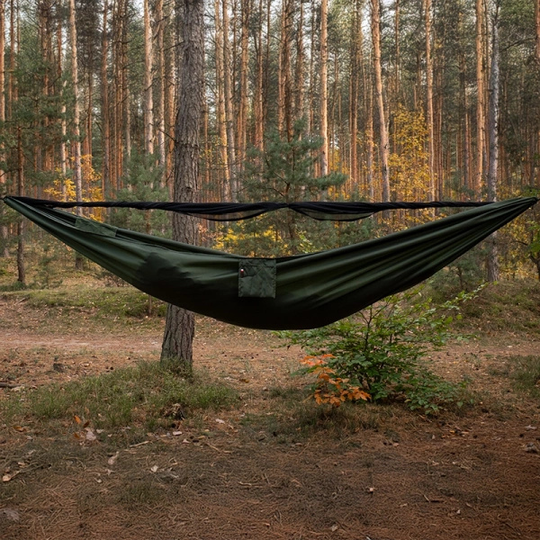 Hamak Lekki Turystyczny Ważka V1 Long + Moskitiera Double Zip TigerWood Green