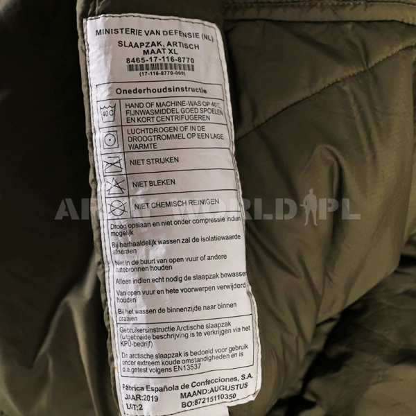 Śpiwór Wojskowy Holenderski Arctisch Coyote Oryginał Demobil BDB