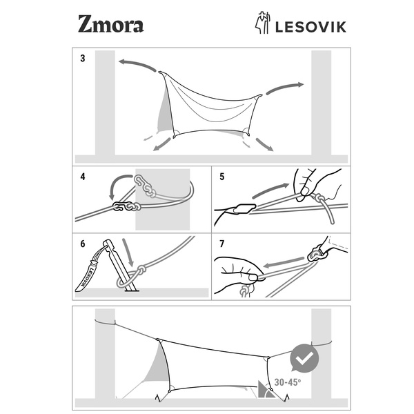 Tarp ZMORA Trapez 280 × 260/160 cm Lesovik Midnight Sky