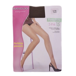 Rajstopy Damskie Wojskowe Lavante Calze Lycra 15 DEN Cafe - 2 Pack - Nowe