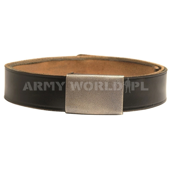 Military Leather Belt Bundeswehr Black Genuine Military Surplus Used