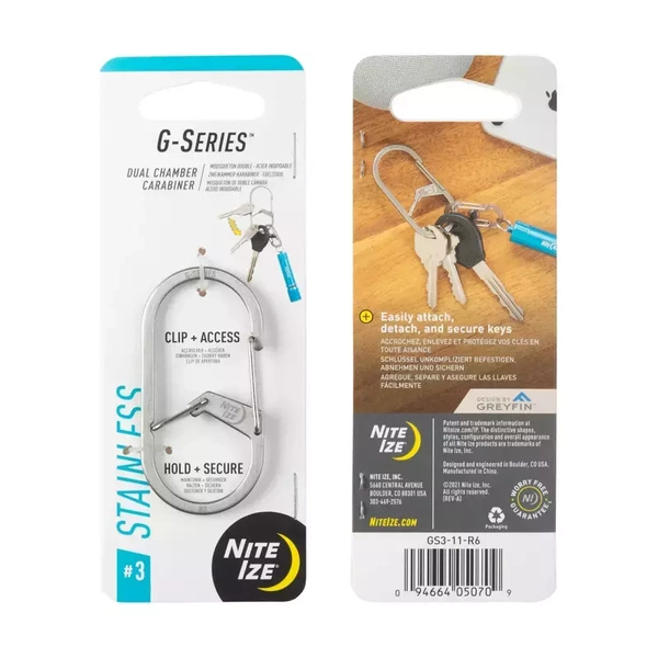 G-Series Dual Chamber Carabiner #3 Nite Ize Silver (GS3-11-R6)