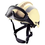 Kask Strażacki MSA F2 X-TREM Khaki + Gogle Oryginał Demobil BDB