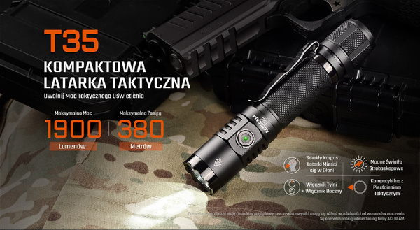 Latarka Ręczna T35 1900 lm Acebeam 6500k Czarna